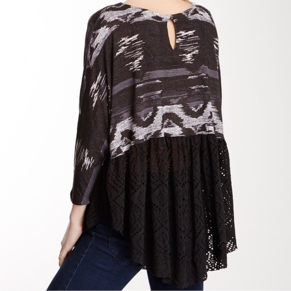 Free People Southwest Eyelet Lace Punched Diamonds Forever Swing Top Size Small - Picture 10 of 11